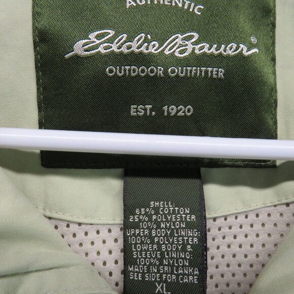 Eddie Bauer Jacket Mens Size Extra Large Green Lightweight Zip Front Mesh Lining - Picture 7 of 12